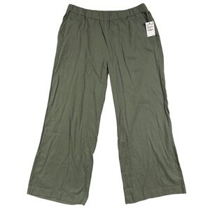 NWT Caslon XL Green Dune Linen Pants Wide Leg Earthy Coastal Summer Garden $59
